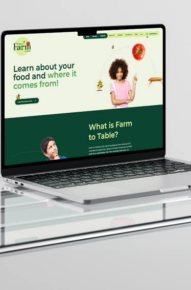 A laptop displaying the website for the farm, showcasing its features and offerings in a digital format.