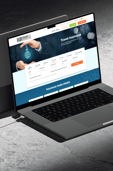 Engaging travel insurance website layout designed for travel leaders, emphasizing clarity and ease of use for visitors