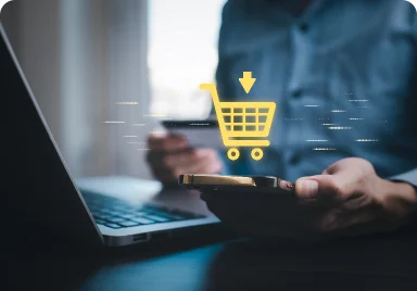 Visual representation of the process to establish an online store, highlighting key steps and resources needed.