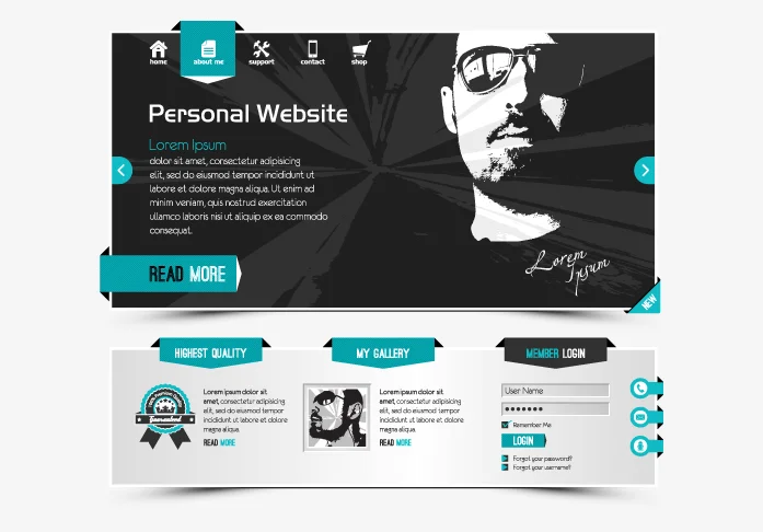  A stylish website design in black and white, focusing on a clean and professional appearance for enhanced user experience
