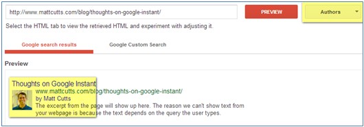 Rich Snippet Testing Tool Example